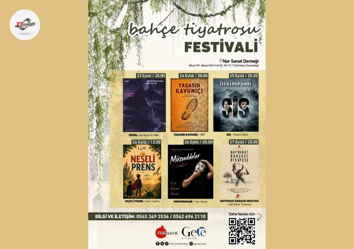 Gaziantep’te tiyatro salonlardan çıkıyor: Bahçe Tiyatrosu Festivali başlıyor